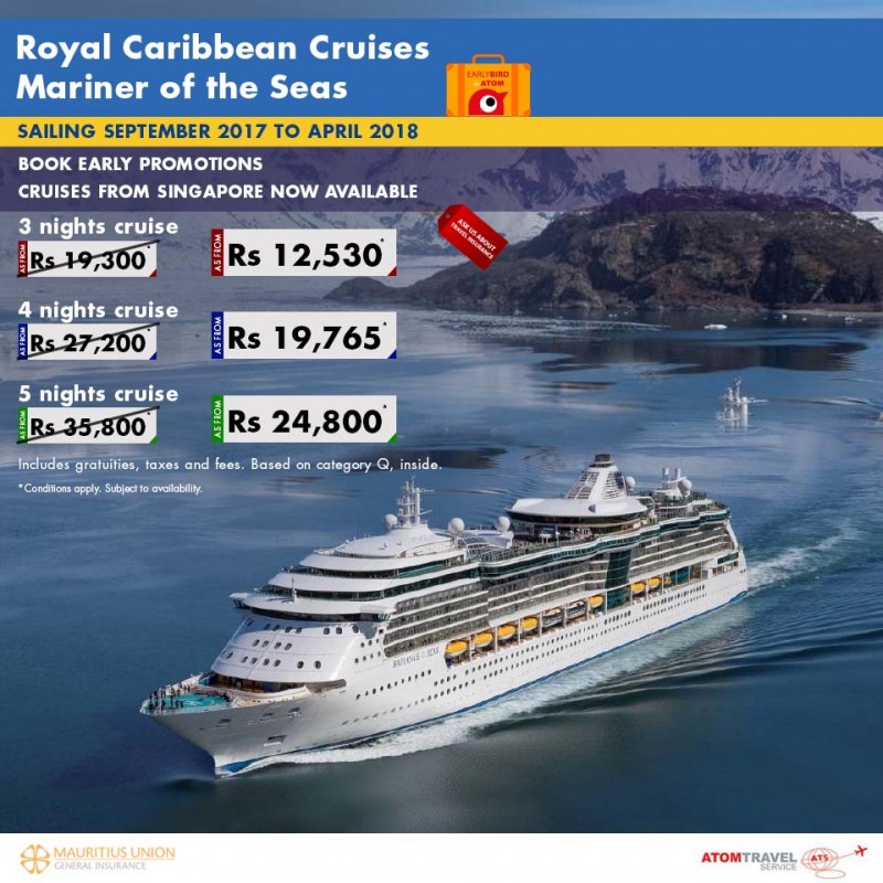 Royal Caribbean Cruises: Mariner of the Seas September 2017 to April