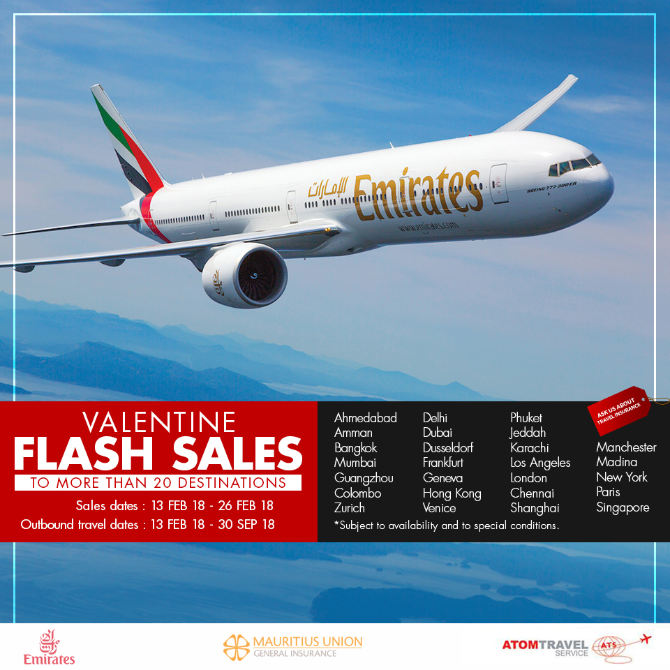 Emirates - Valentine Flash Sales (FEB 2018) - Atom Travel