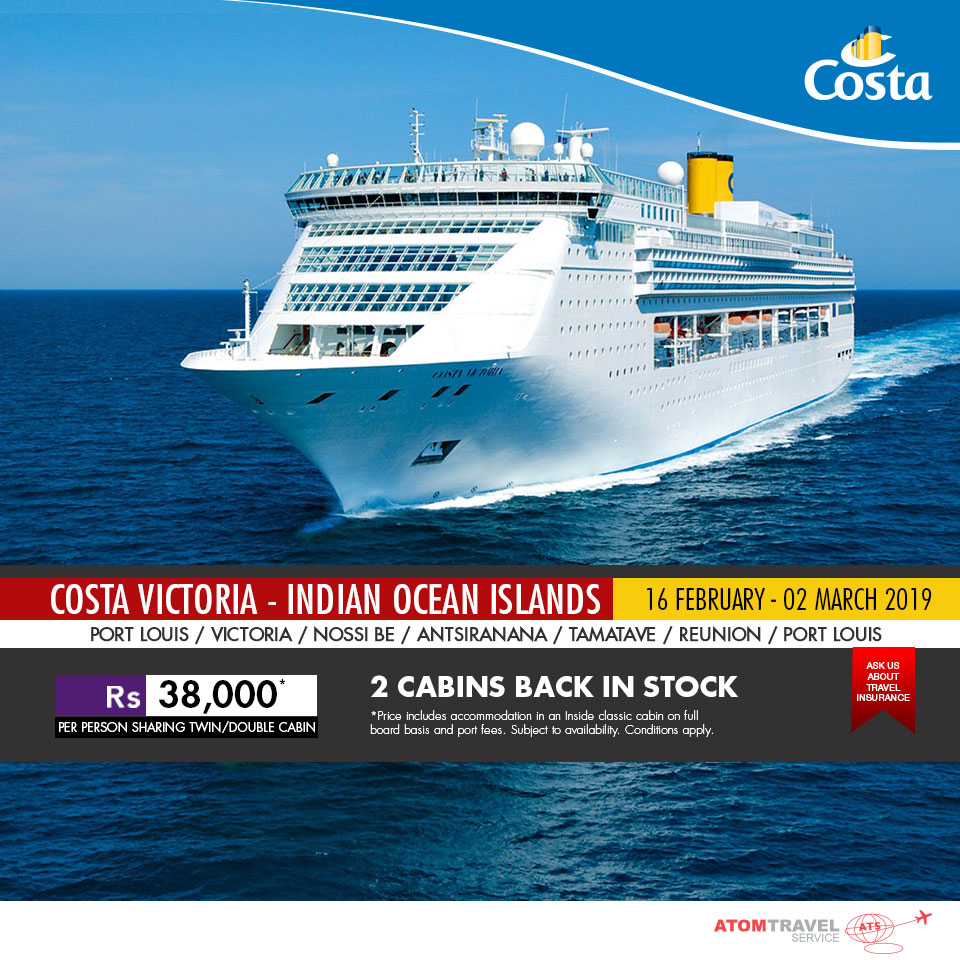 Costa Victoria Io 16 Feb Till 02 Mar 2019 Atom Travel